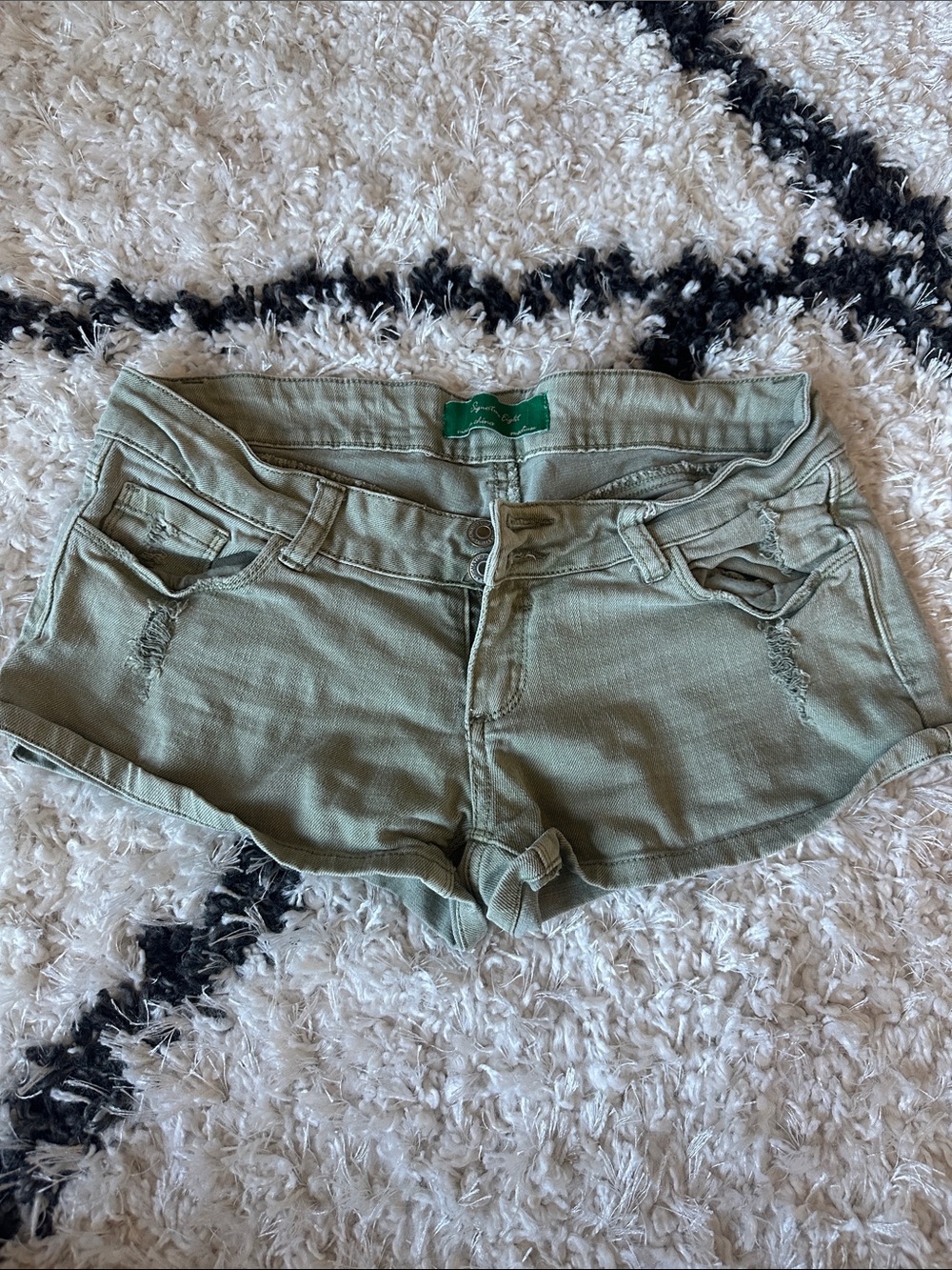 Casual Olive Green Women’s Denim Shorts - Signature Eight